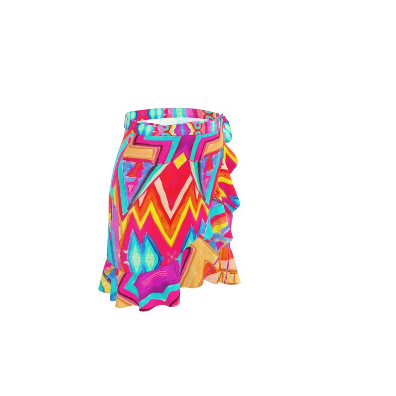 JSQ  Jené  Sais Quoi Multicolored Silk Wrap Skirt