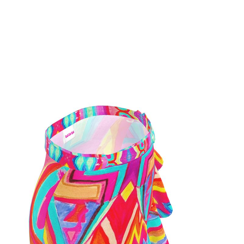 JSQ  Jené  Sais Quoi Multicolored Silk Wrap Skirt