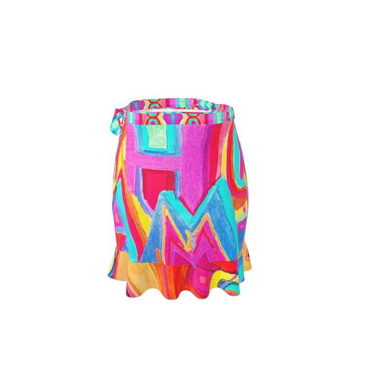 JSQ  Jené  Sais Quoi Multicolored Silk Wrap Skirt
