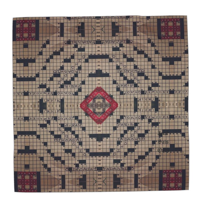 JSQ x INDASHIO Y2K Crossword puzzle print Silk Scarf