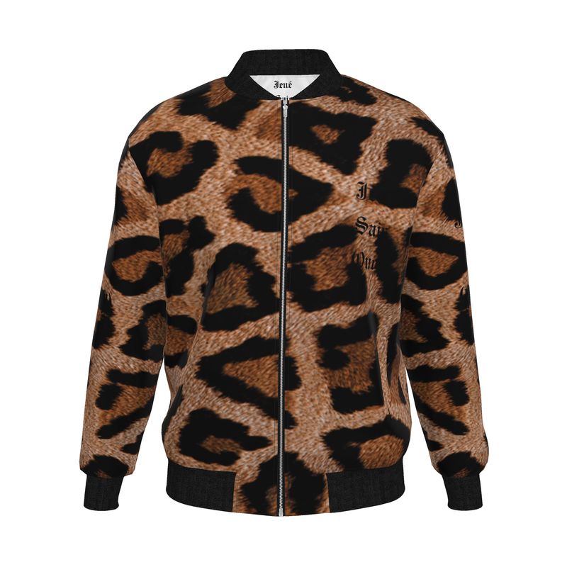 Jené Sais Quoi Mens Leopard  Bomber Jacket