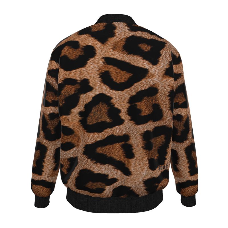 Jené Sais Quoi Mens Leopard  Bomber Jacket