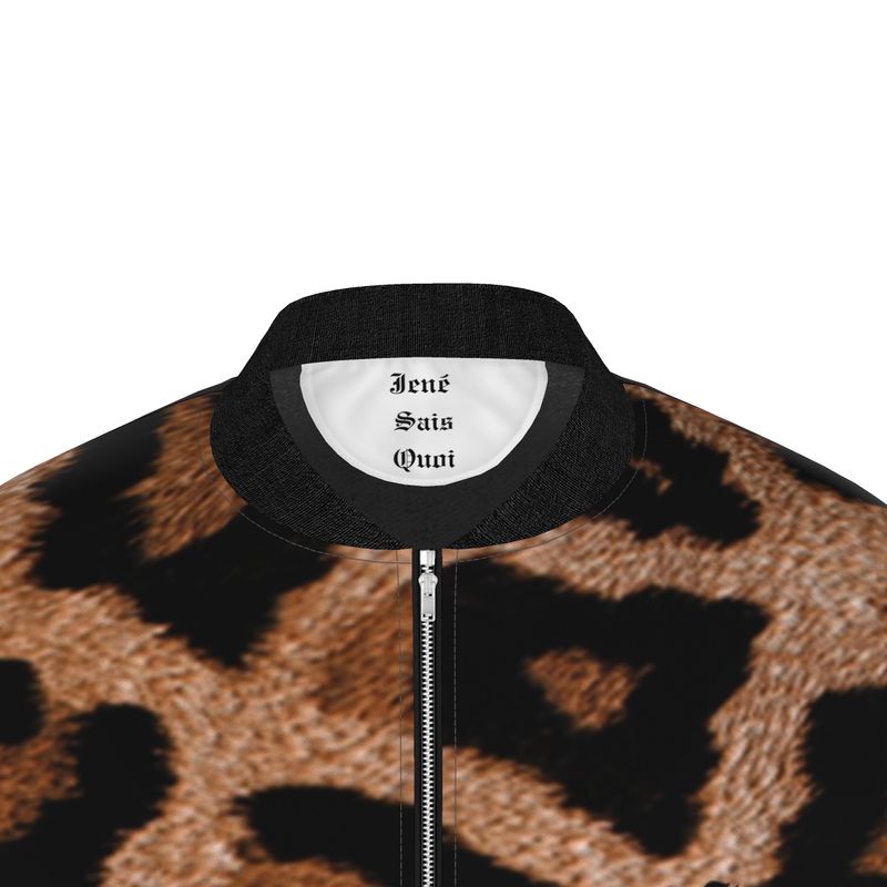 Jené Sais Quoi Mens Leopard  Bomber Jacket