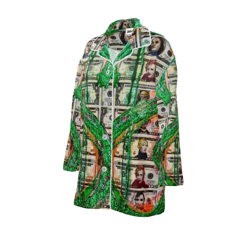Jené Sais Quoi The Price Right Money Print Silk Pajama Top