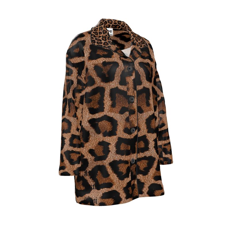 Jené Sais Quoi Leopard Print Luxury Silk Pajama Top