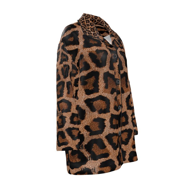 Jené Sais Quoi Leopard Print Luxury Silk Pajama Top