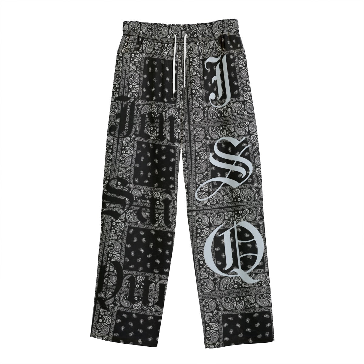 JSQ "JSQ Quoi" Bandana Print Cotton Wide Leg Trousers Pants (Unisex)