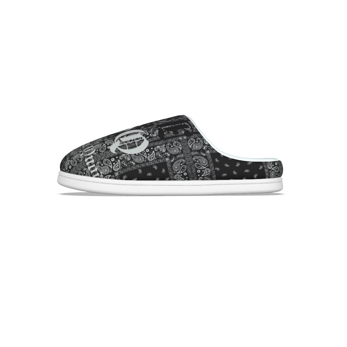 JSQ logo Black Bandana Print Slippers
