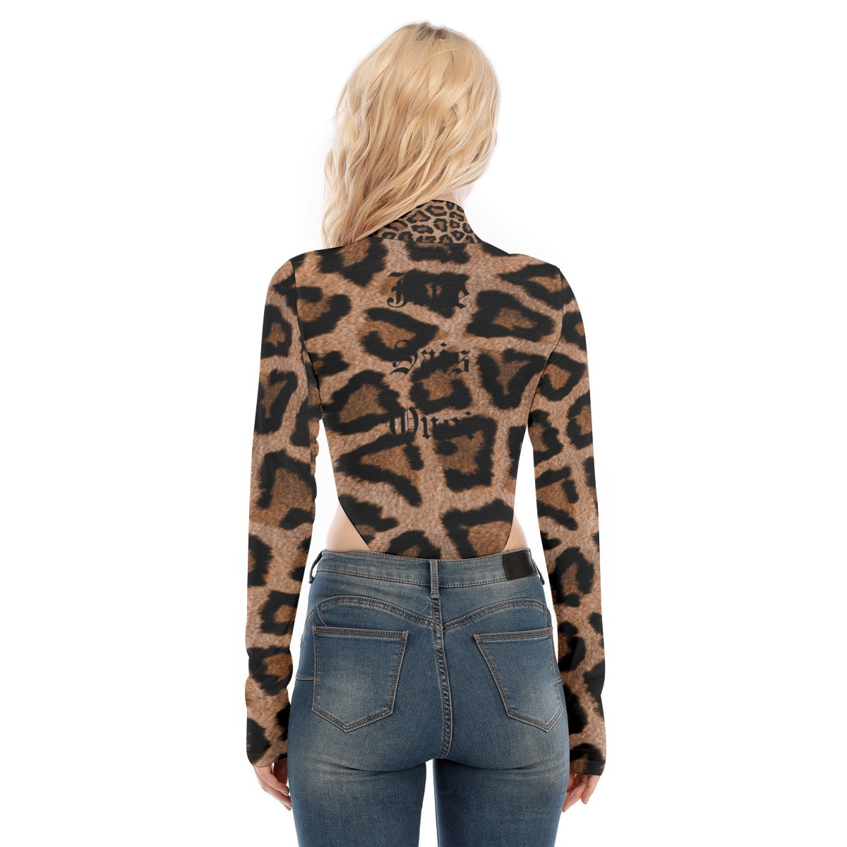 JSQ Leopard Print Women's Turtleneck Long Sleeve Jumpsuits