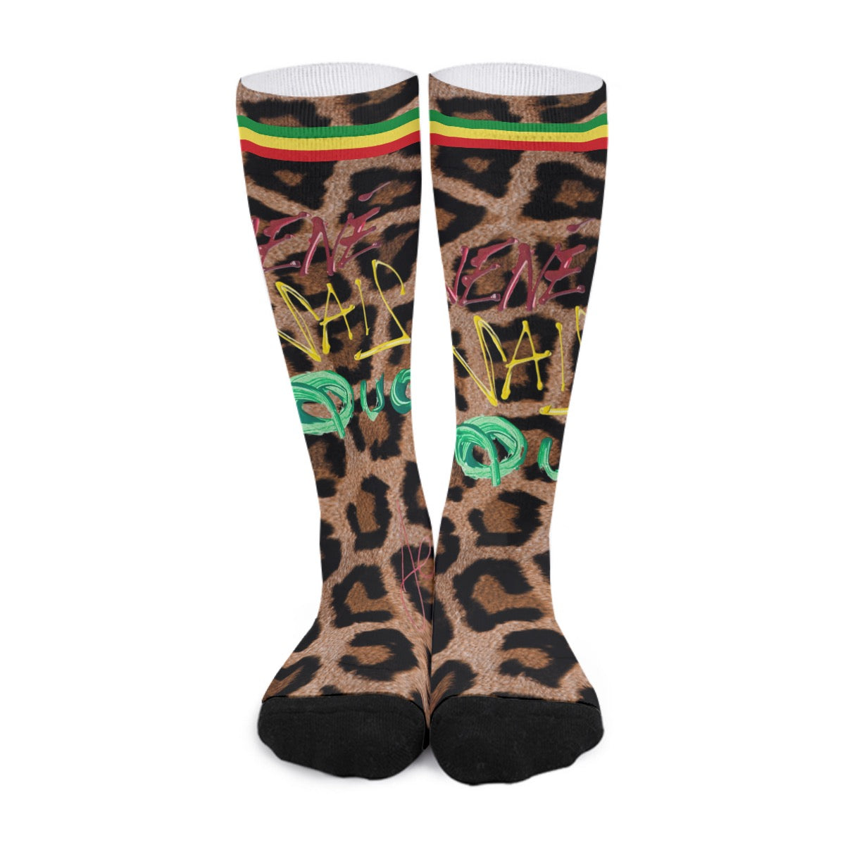 JSQ Rasta Leopard Print  Unisex Long Socks