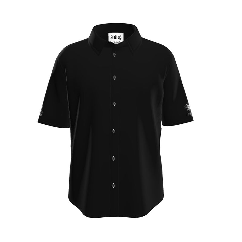 JSQ Black Linen Short Sleeve Botton down Shirt