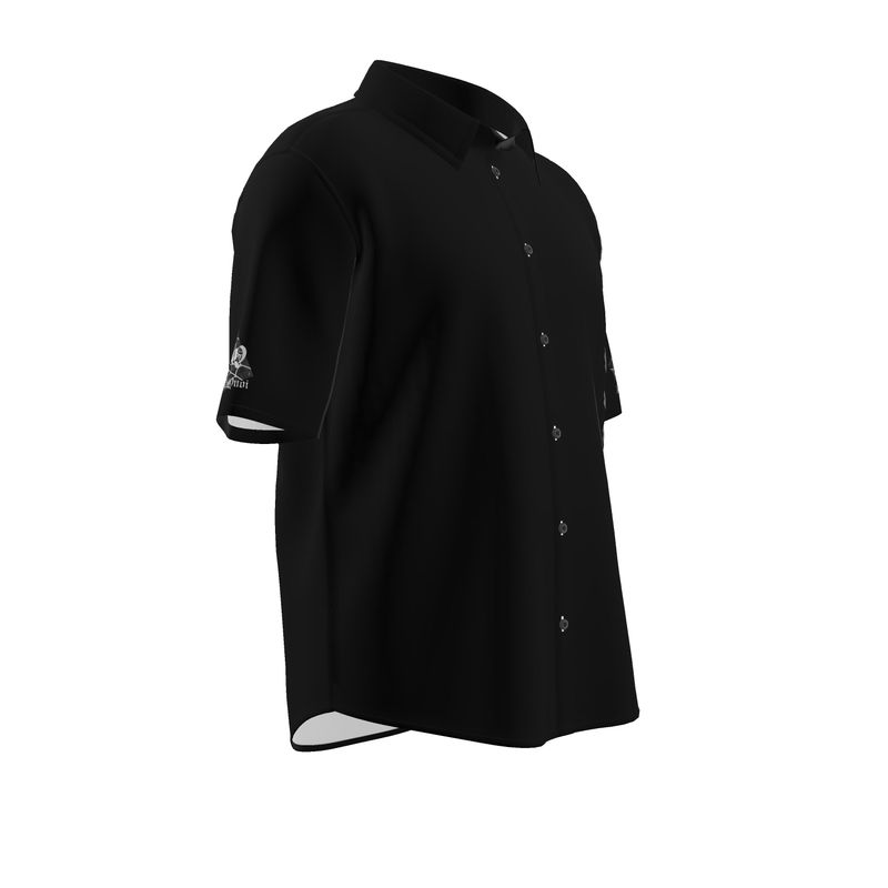 JSQ Black Linen Short Sleeve Botton down Shirt