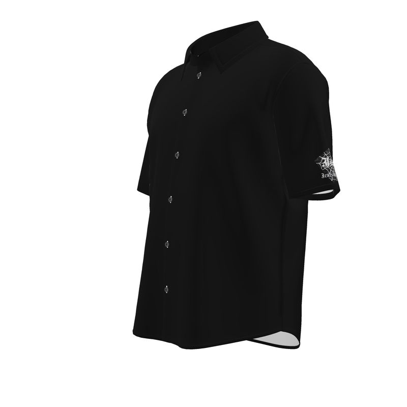 JSQ Black Linen Short Sleeve Botton down Shirt