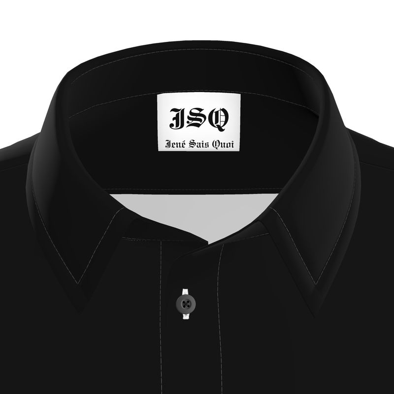 JSQ Black Linen Short Sleeve Botton down Shirt