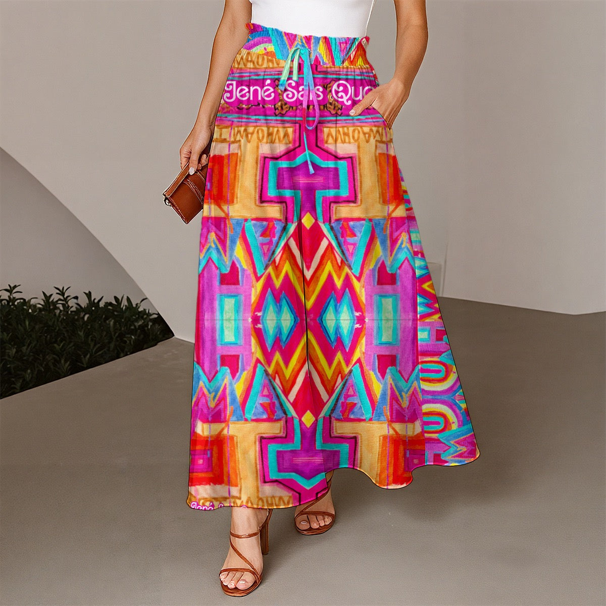 pucci print inspired wide leg pant 