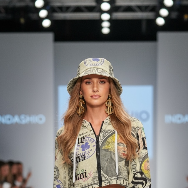 money print hat 