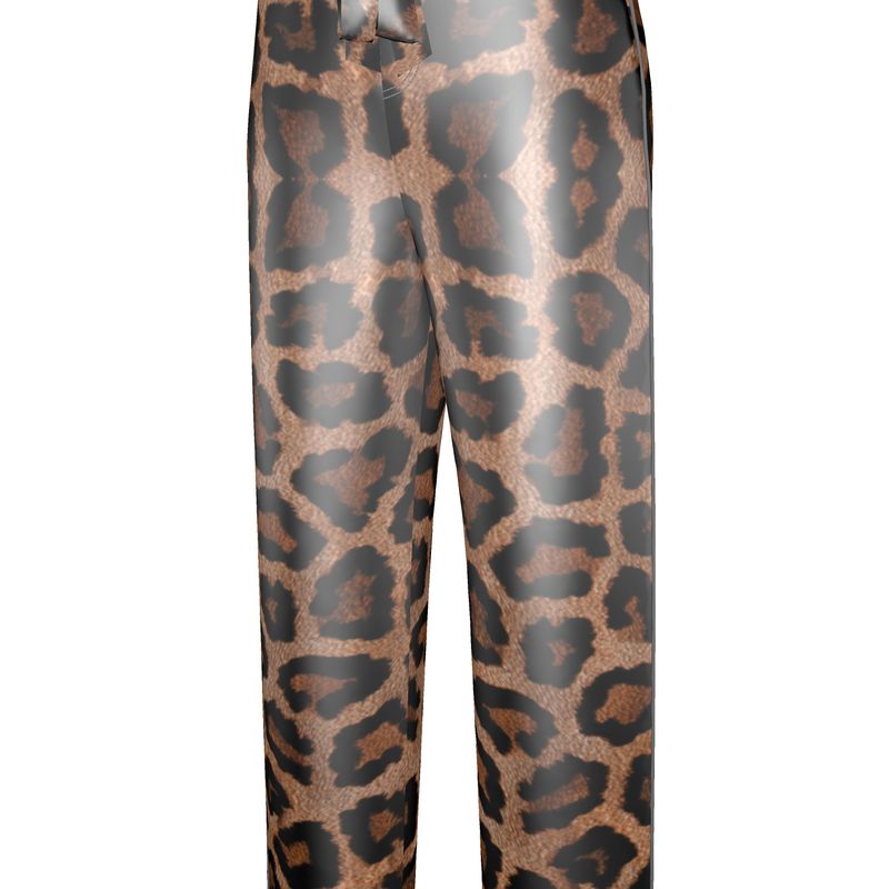 Leopard print pants on a white background